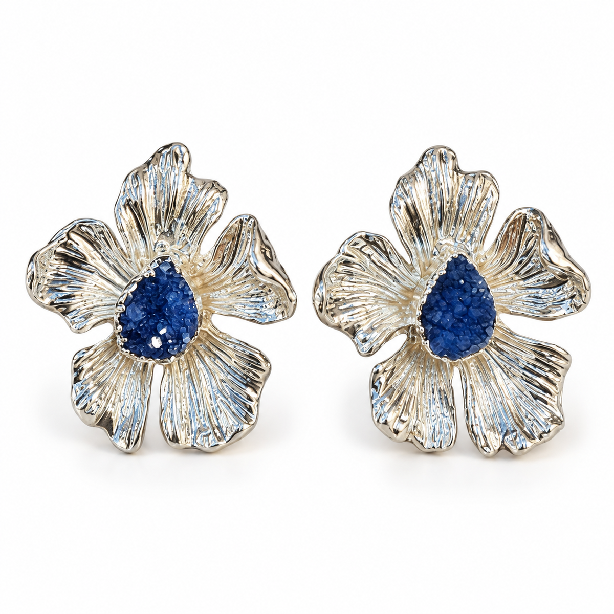 Lapis Flower Küpe