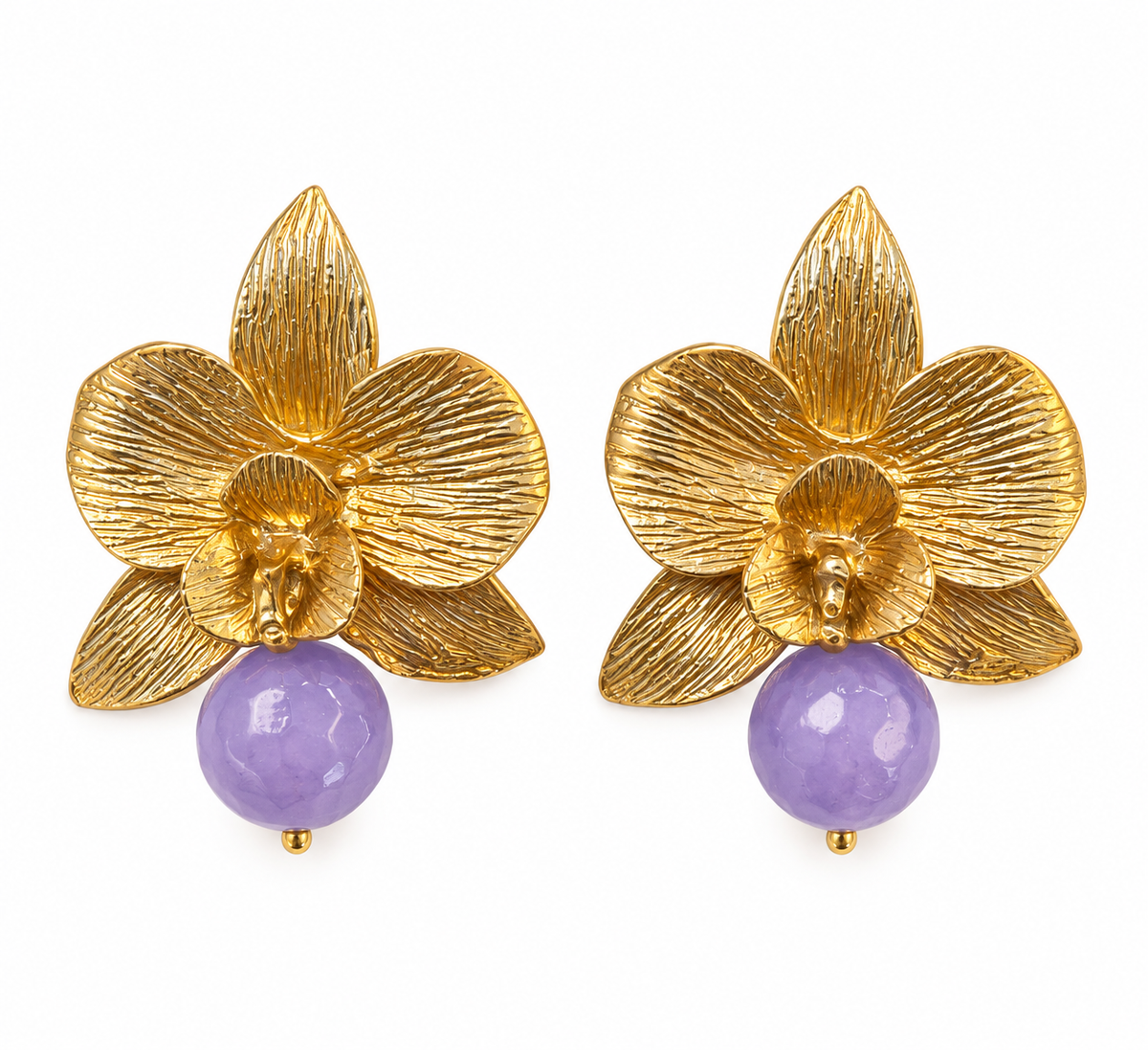 Golden Orchid Küpe