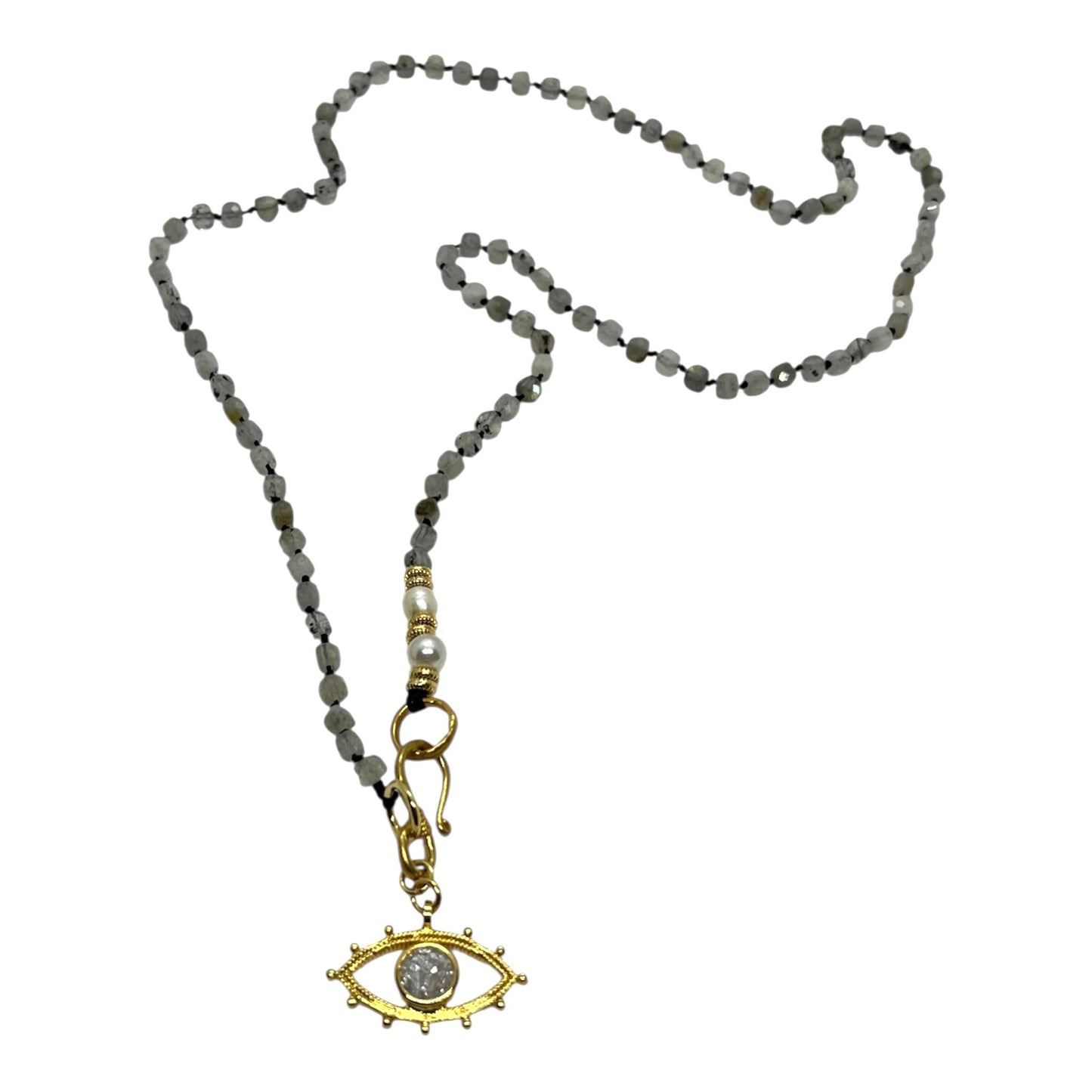 Evil Eye Kolye kolye - labradorit doğal taşı