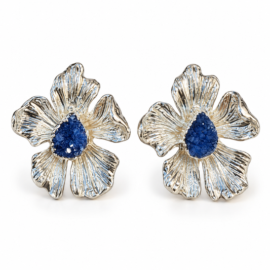 Lapis Flower Küpe