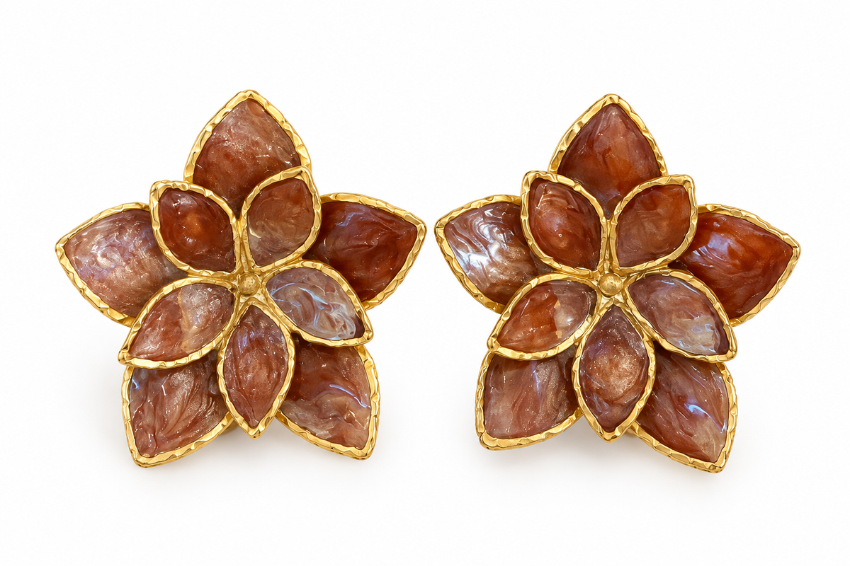 Lotus Bronz Küpe