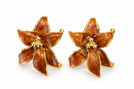 Lily Cinnamon Bronz Küpe
