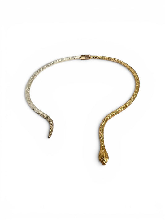 Snake Choker choker kolye - altın kaplama bronz
