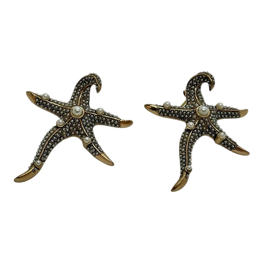 Dual Star Küpe küpe - bronz üzeri altın kaplama
